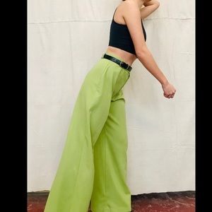 70s lime green trouser pants